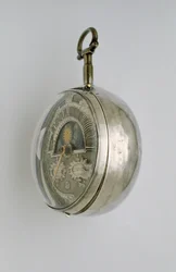 Side view of a pair-cased verge watch, c.1685