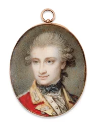 Major General John Scott, in scarlet uniform with yellow facings