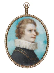 Self-Portrait in Elizabethan Costume; A Lock of His Hair (on verso)