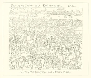 A View of Epsom Downs on Derby Day
