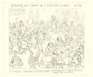 A banquet showing the farmers friend impressing on the agricultural interest that it is ruined (1849)