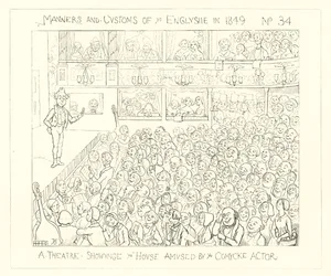 A theatre showing the house amused by the comic actor (1849)