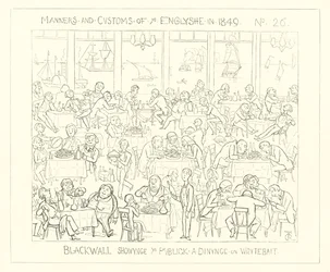 Blackwall showing the public dining on whitebait (1849)