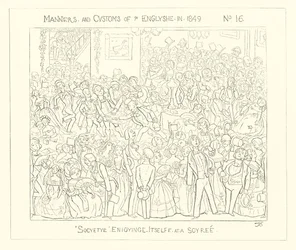 Society enjoying itself at a Soiree (1849)
