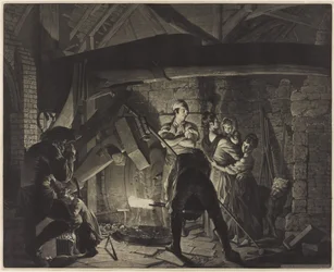 An Iron Forge, after Joseph Wright of Derby