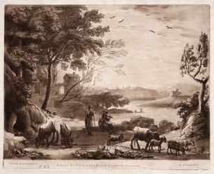 Liber Veritatis: No. 42, A River Landscape with a Shepherd and Shepherdess