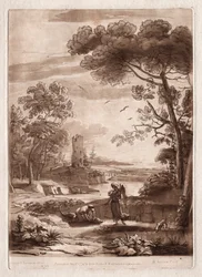 Liber Veritatis: No. 50, A River Scene with Tobias and the Angel