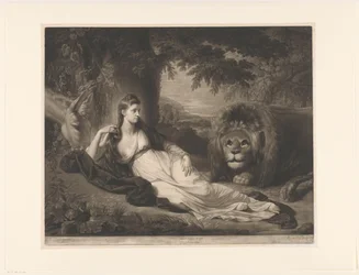 Portrait of Mary Lawrence with a Lion in a Landscape