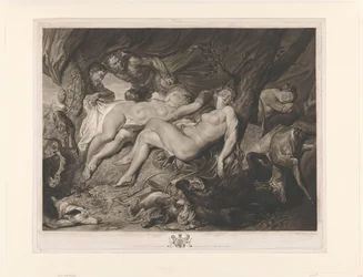 Sleeping Diana and Her Nymphs Spied on by Satyrs