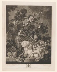 Still Life of Fruit and Flowers