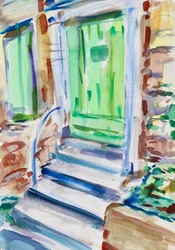 Green Door and Shutters