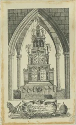 Lichfield - Musical Altar-Clock: tracing in ink