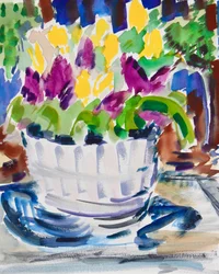 Flowers in a Barrel