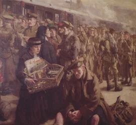 Return to the Front: Victoria Railway Station 1917 (detail)