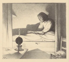 Japke Faber in a Bedstead