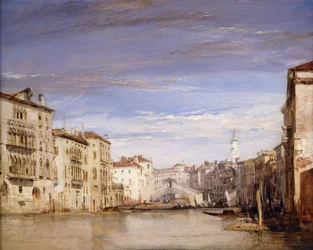 A View of the Grand Canal Venice, from the Palazzo Bernardo Looking Towards the Rialto Bridge