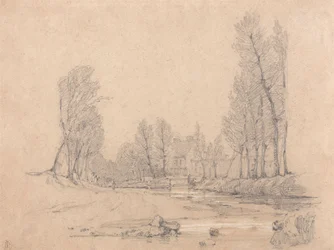 A Wooded Stream and a Farmhouse in Normandy