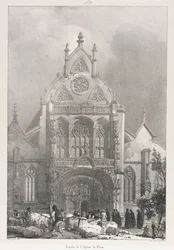 Picturesque and Romantic Trips in Old France, Franche-Comté: Front of the Church at Brou, 1825