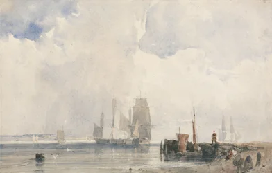 Shipping in an Estuary, Probably Near Quilleboeuf