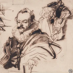 Study of a Gentleman in 17th Century Costume, After Van Dyck