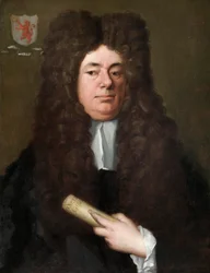 William Petyt holding a copy of Magna Carta, c.1690