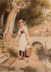A Girl Carrying a Water Bucket