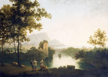 Evening at River Mouth with Peasants Dancing