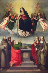 The Virgin of the Sacred Girdle with SS. Thomas, Francis, John the Baptist, Ursula and Elizabeth of Hungary