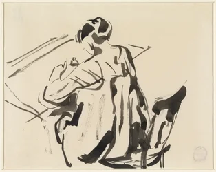 Writing Woman, Seen from the Back