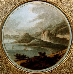 Castle Above a Sea Bay with Ships, c.1775