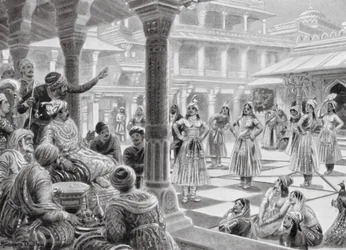 Akbar Plays Draughts with Living Pieces at Fatehpur Sikri