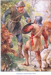 Great Heart Attacks Giant Grim, from The Pilgrims Progress