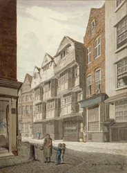 South-west View of an Old Timber-framed House in Ship Yard, Westminster, London