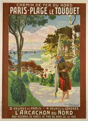 Poster Advertising Paris-Plage le Touquet, Pas de Calais, c.1910
