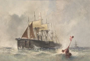 Launching the Buoy from the Bow of the Great Eastern on August 8th, 1865, 1865-66