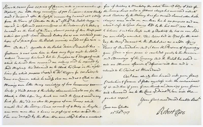 Letter from Robert Clive to Thomas Pelham-Holles, 23rd February 1757