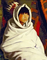 Indian Girl in a White Blanket