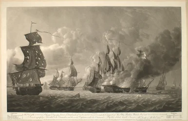 View of the Action on St. George’s Day 1794, between a Detachment of His Majesty’s Frigates and Four French Frigates