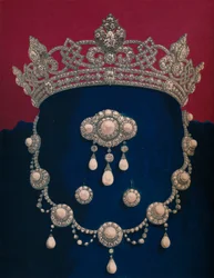 Parure of Diamonds and Pearls - The Gift of HRH The Prince of Wales