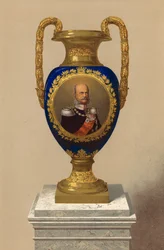 Porcelain Vase, Presented by Their Majesties the King and Queen of Prussia