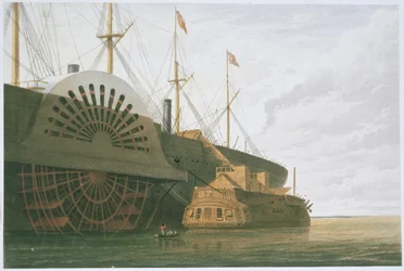 The Old Frigate HMS Agamemnon with Her Weight of Cable Alongside the SS Great Eastern, from 