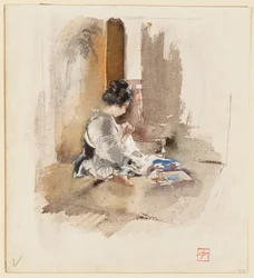 Japanese Girl Sewing