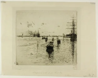 Lagoon with Steamers and Gondolas, Venice