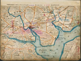Map of the Lower Potomac River Showing Picket Lines, January 1862