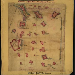 Contours of Union forts on south side of Potomac, 1862 (map)