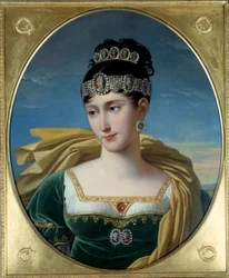 Portrait of Pauline Bonaparte, Princess Borghese (1780 - 1825) sister of Napoleon I. Painting by Robert Lefevre (1755-1830)