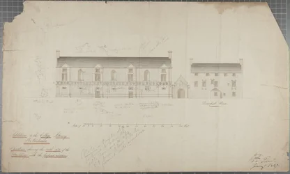 Architectural drawing of the University Library, 1827