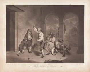 Boys Playing at Peg Top