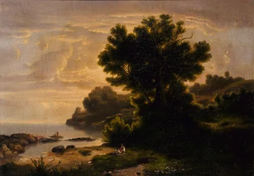 Landscape with Family by Lake