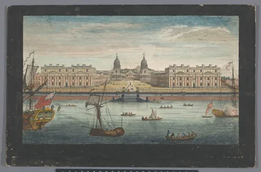View of Greenwich Hospital on the River Thames in Greenwich (London)